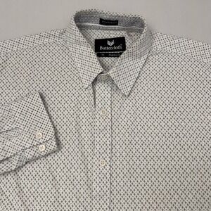 Buttercloth Mens XL Icy Cotton Long Sleeve Button Up Shirt Micro‎ Dot Soft